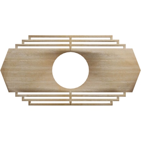 Ekena Millwork Chrysler Wood Fretwork Pierced Ceiling Medallion, Birch, 26"W x 13"H x 6 7/8"ID x 1/4"T CMWP26X13X0250CSBI